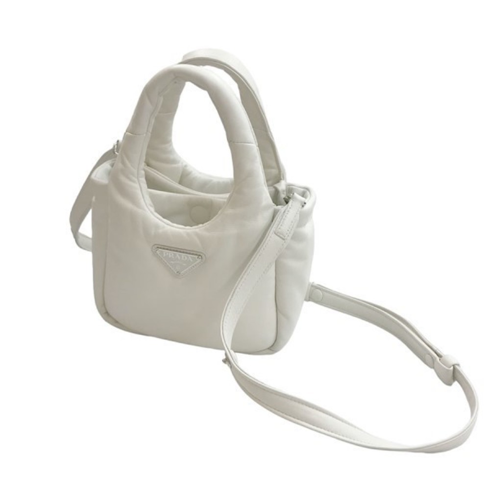 Prada Soft Padded Nappa Leather Mini Handbag White - Picture 1 of 8